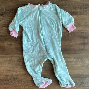 5/$20 Light Blue Footed Zippy Sleeper Onesie 3-6m